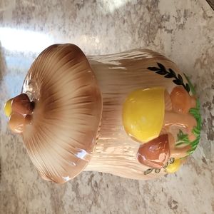 Vintage mushroom canister cookie jar